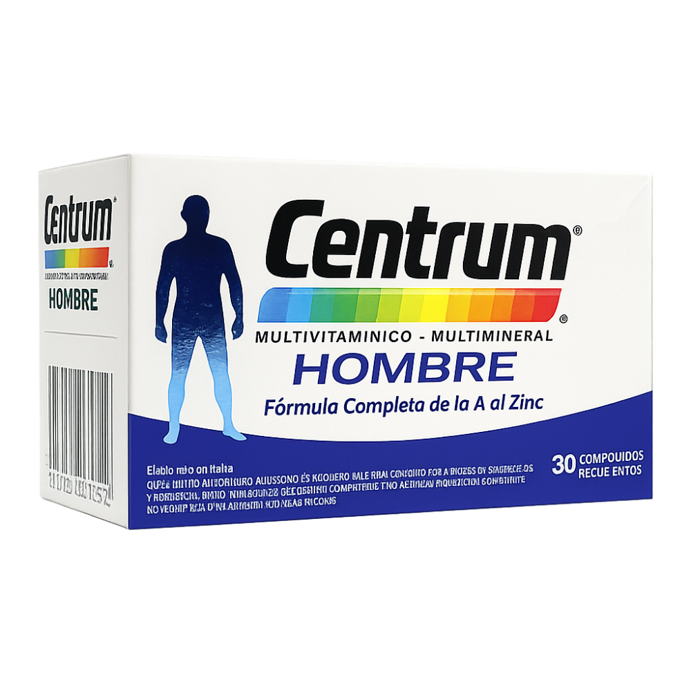 CENTRUM SILVER HOMBRE COMPRIMIDOS RECUBIERTOS MULTIVITAMINICO MULTIMINERAL X30