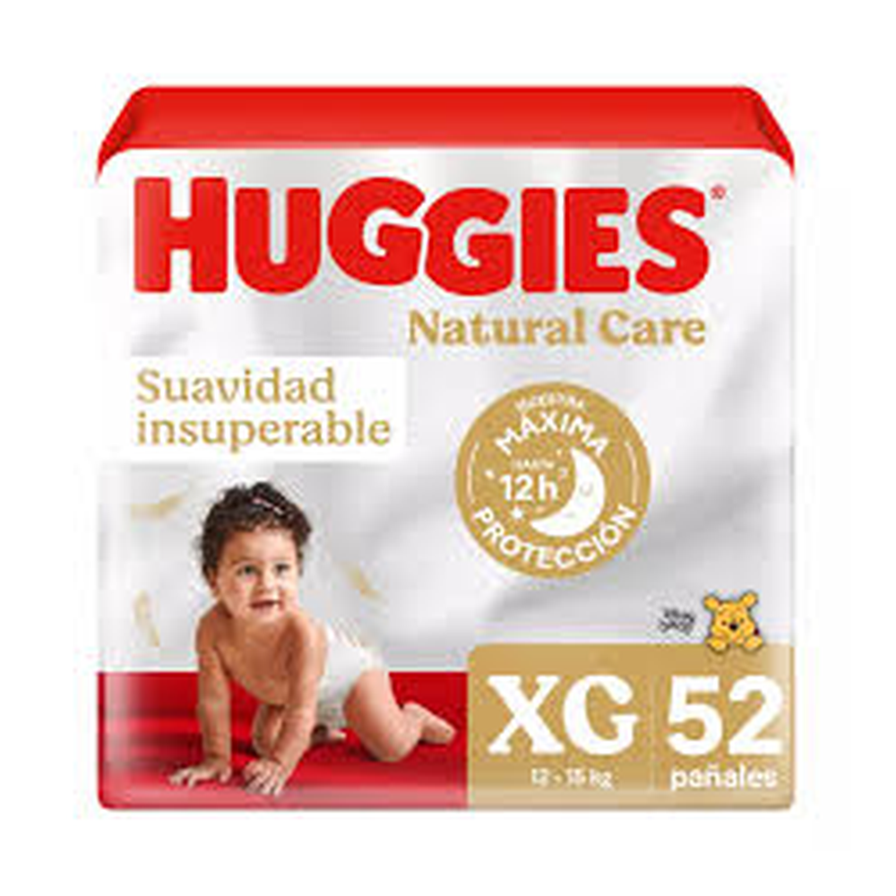 Pañales Huggies Natural Care XG 52 Unidades