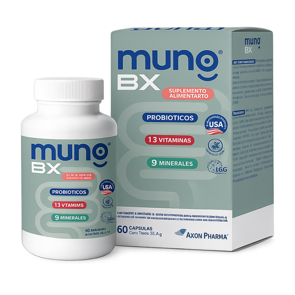 MUNO BX SUPLEMENTO ALIMENTARIO PROBIOTICOS VITAMINAS Y MINERALES CAPSULAS X60