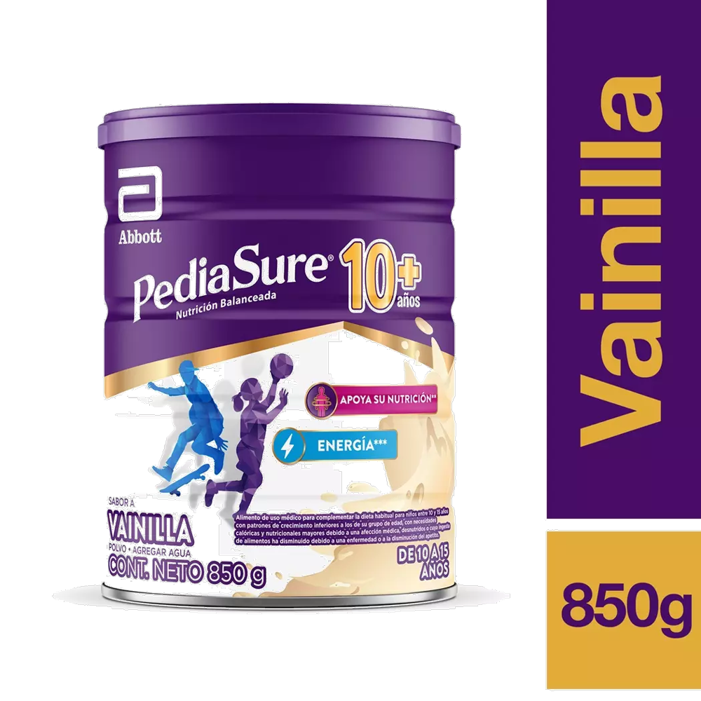 PEDIASURE 10+ AÑOS NUTRICION BALANCEADA POLVO VAINILLA DE 10 A 15 AÑOS 850G