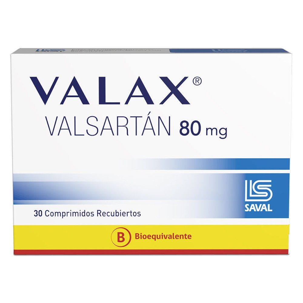 Valax (B) Valsartán 80mg 30 Comprimidos Recubiertos