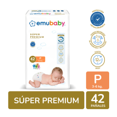 Pañal Desechable Emubaby Premium Talla P 42 Unidades