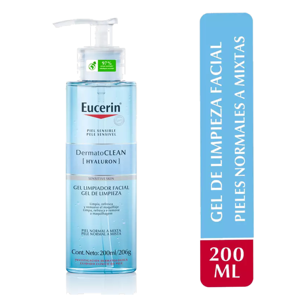 Eucerin DermatoCLEAN Gel Limpiador Facial Piel Normal a Mixta 200ml