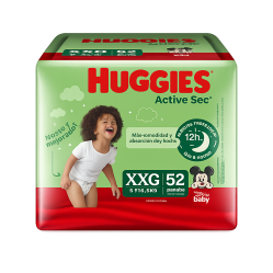 Pañales Desechables Huggies Active Sec XXG 52 Unidades