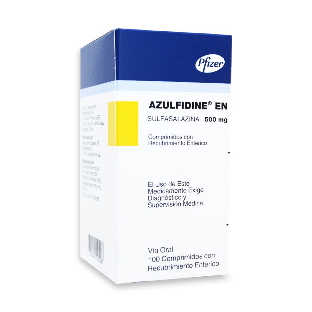 Azulfidine EN Sulfasalazina 500mg 100 Comprimidos Recubiertos