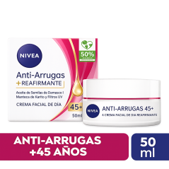 NIVEA FACIAL ANTIARRUGAS + REAFIRMANTE FPS 45+ X 50 ML
