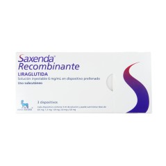 Saxenda Liraglutida Solución Inyectable 3 Dispositivos