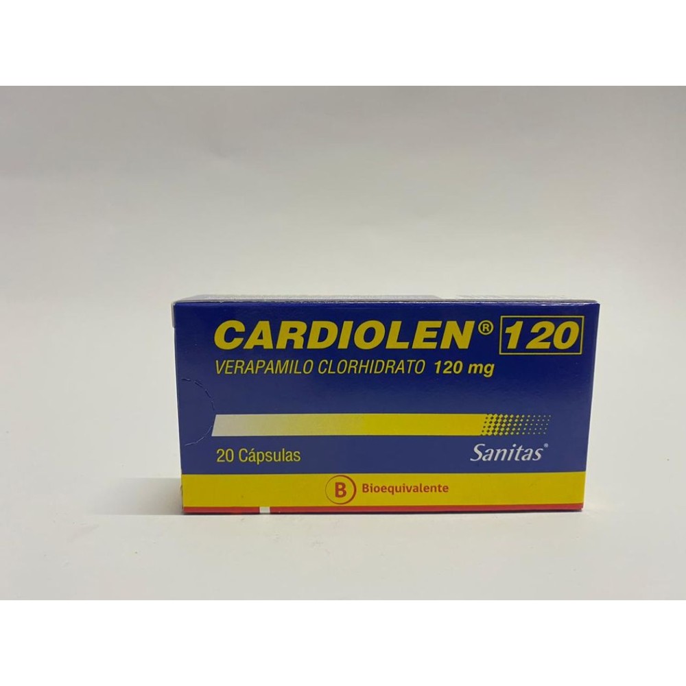 Cardiolen (B) Verapamilo 120mg 20 Cápsulas  PRECIO UN MEDIDA $844