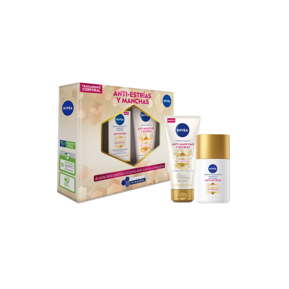 NIVEA LUMINOUS 630 ANTIMANCHAS BODY SERUM X 100 ML + CREMA 200 ML