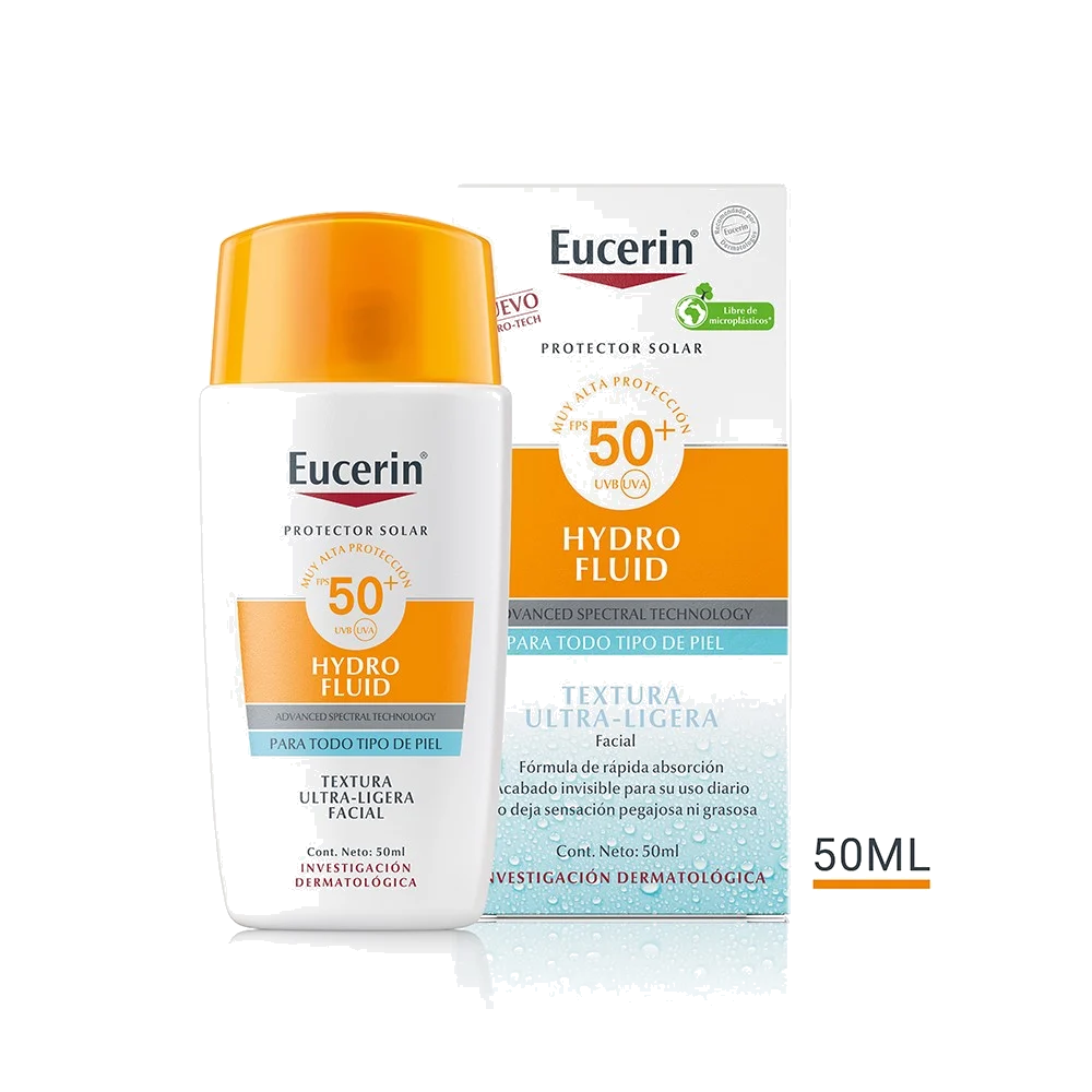 EUCERIN SUN FACE HYDROFLUID ULTRA LIGERA TONO CLARO FPS50 X 50 ML