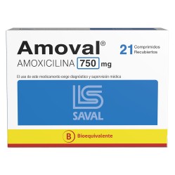 Amoval (B) Amoxicilina 750mg 21 Comprimidos Recubiertos  PRECIO UN MEDIDA $934