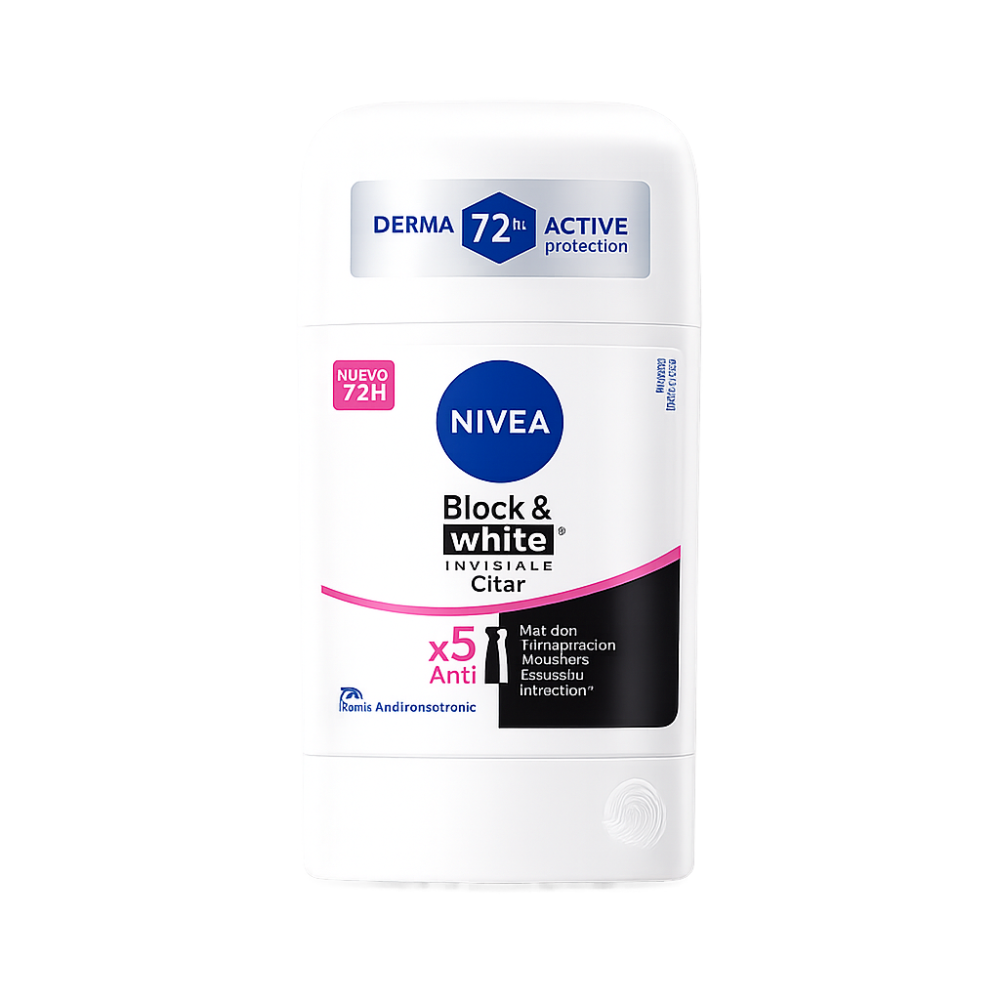 NIVEA DEO BARRA MUJER BLACK & WHITE CLEAR X 53 GR