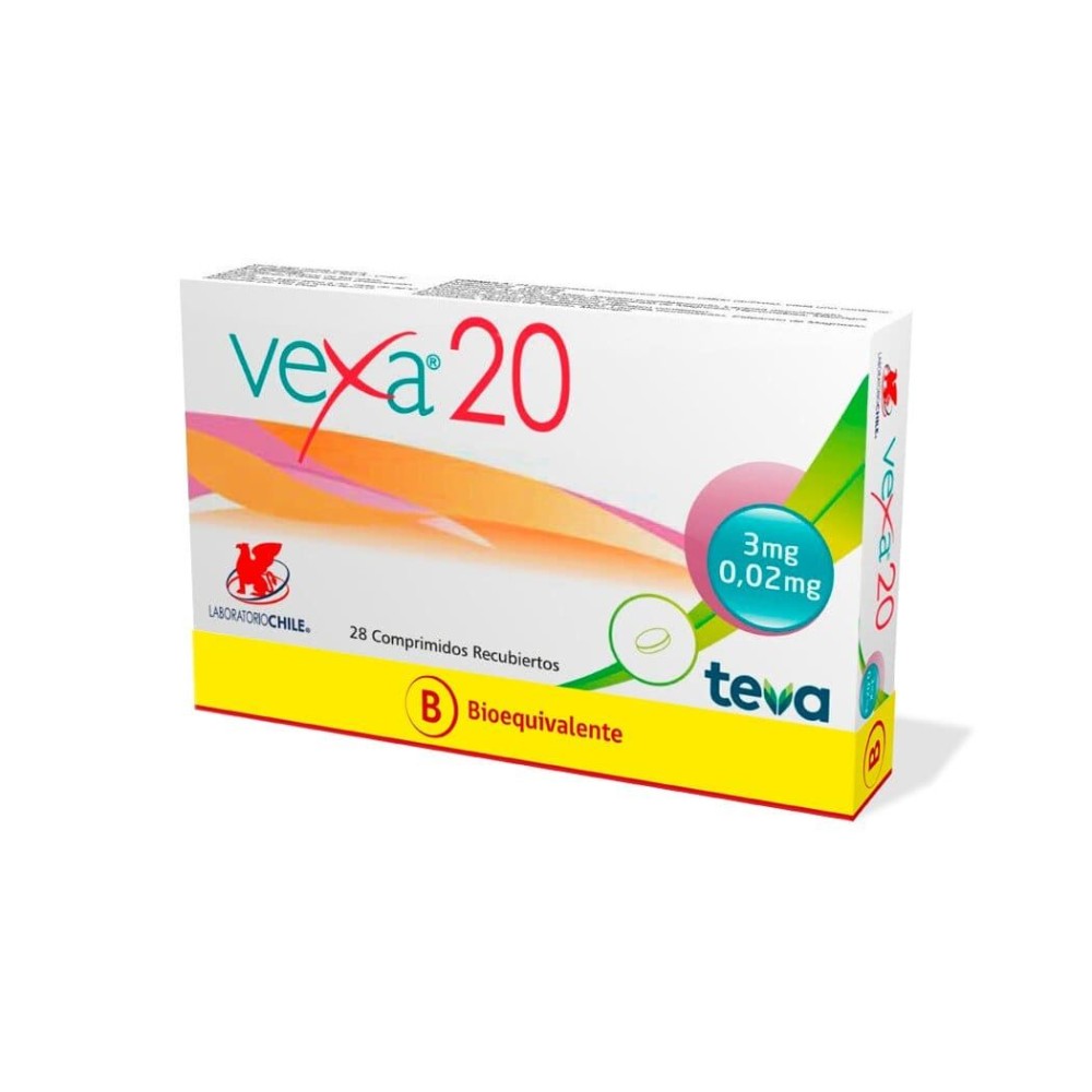 Vexa 20 (B) Drospirenona / Etinilestradiol 28 Comprimidos Recubiertos