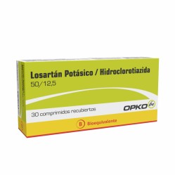 Losartan / Hidroclorotiazida (B) 50/12.5 30 Comprimidos Recubiertos