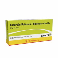 Losartan / Hidroclorotiazida (B) 50/12.5 30 Comprimidos Recubiertos